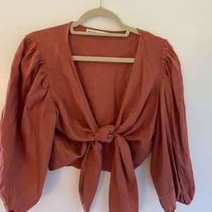 Abercrombie tie- front crop top